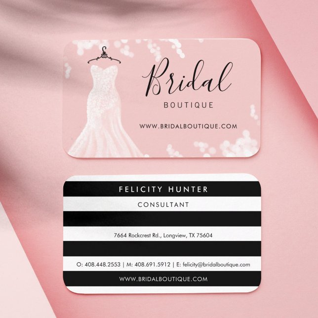 Chic & Stylish Wedding Dress Bridal Boutique Visitenkarte (Von Creator hochgeladen)