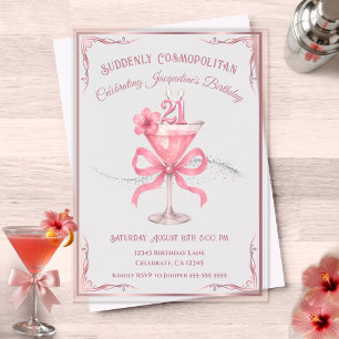 Chic Suddenly Cosmopolitan 21. Geburtstag Acryleinladungen
