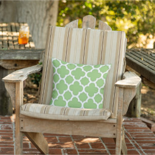 Chic Summer Green marokkanischen Ikat Quatrefoil M Kissen