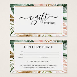 Chic Summer Tropical Blätter Geschenkgutschein