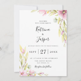 Chic Summer Wildblumen Hochzeit Einladung