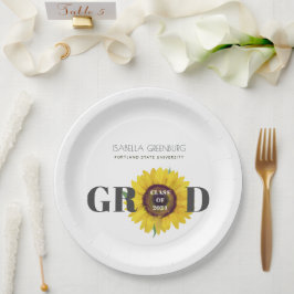 Chic Sunflower Graduation Party Pappteller