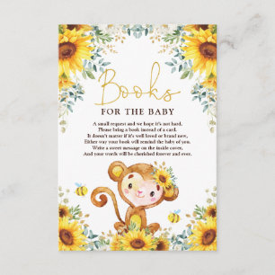 Chic Sunflower Monkey Baby Shooting Books for Baby Begleitkarte