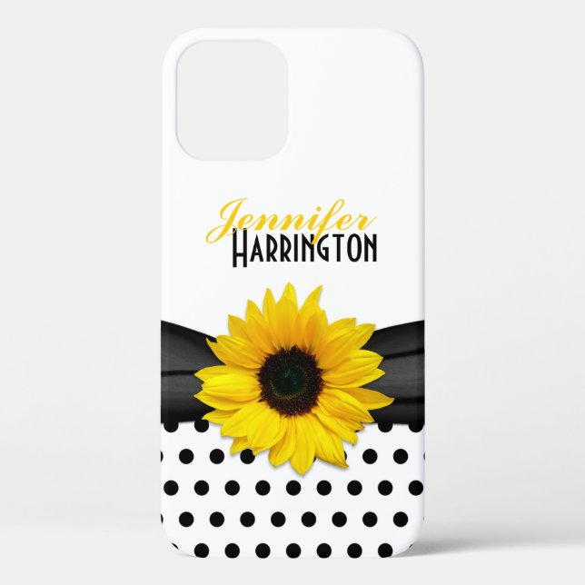 Chic Sunflower Polka Dot Case-Mate iPhone Hülle (Rückseite)