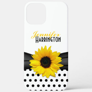Chic Sunflower Schwarz-weiß Polka Dot Case-Mate iPhone Hülle