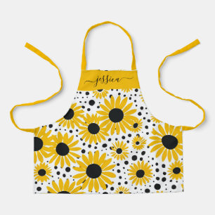Chic sunflower script name schürze