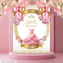 Chic Sweet 16 Hintergrund Rosa Gold Glitzer Sparkl