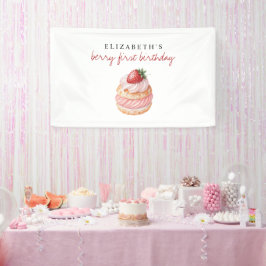 Chic Sweet Berry First Birthday Banner