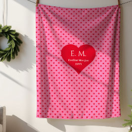 Chic Sweet Pink Hearts Valentine Gift for Couples Sherpadecke