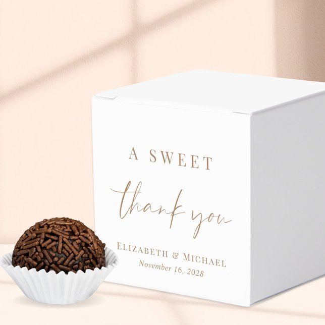 Chic Sweet Vielen Dank Gold Script Hochzeit Geschenkschachtel (Von Creator hochgeladen)