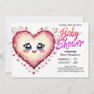 Chic Sweetheart Kleine Süsse Girl Baby Dusche Einladung