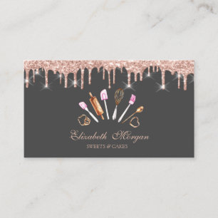 Chic Sweets Cupcake Rose Gold Drips Backwerkzeuge Visitenkarte