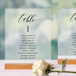 Chic Table Wedding Plan Card Mattierter Stil Acrylschild