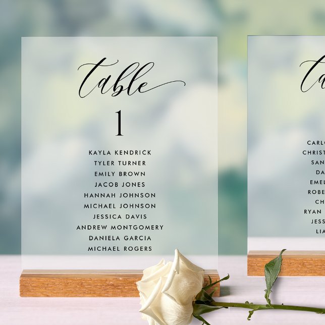 Chic Table Wedding Plan Card Mattierter Stil Acrylschild (Von Creator hochgeladen)