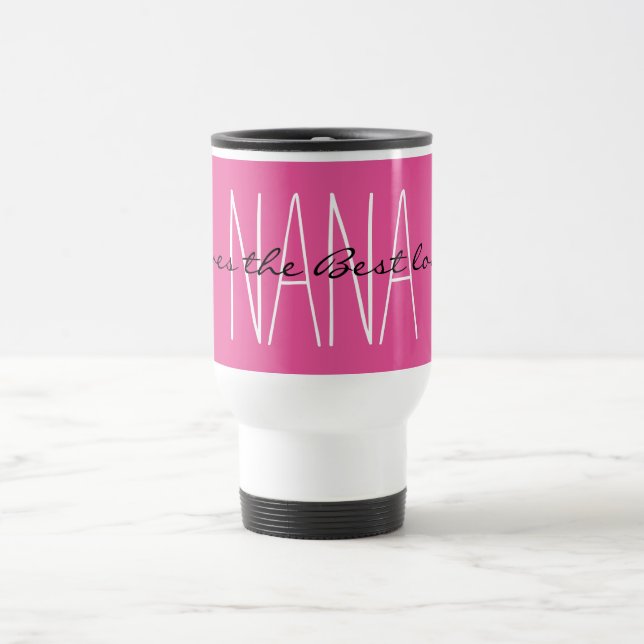 Chic Tasse-rosa. Nanas geben die beste Liebe Reisebecher (Mittel)
