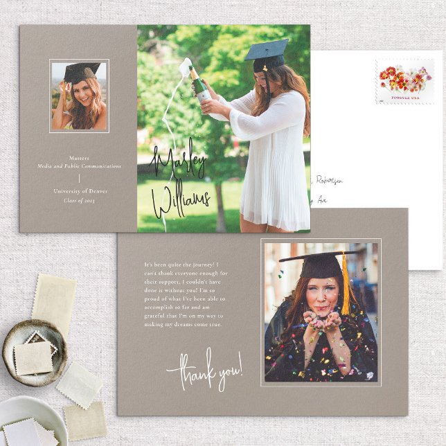 Chic Taupe Signature Abschluss Ankündigung (Von Creator hochgeladen)