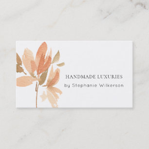 Chic Terra Cotta Watercolor Floral Business Card Visitenkarte