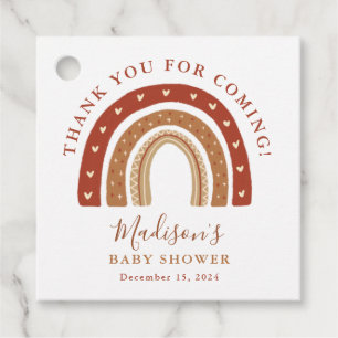 Chic Terracotta Boho Rainbow Baby Dusche Vielen Da Geschenkanhänger