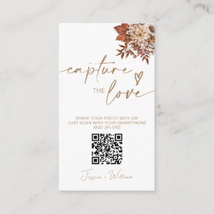 Chic Terracotta Floral Capture The Liebe QR Code Begleitkarte
