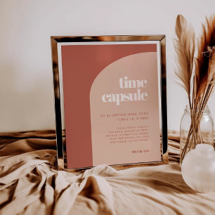 Chic Terracotta Time Kapsel 1. Geburtstag Zeichen Poster