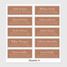 Chic TerraCotta Wedding Guest Address Labels
