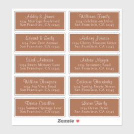 Chic TerraCotta Wedding Guest Address Labels