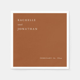 Chic Terracotta White Simple Wedkins Serviette