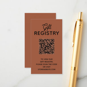 Chic Terrakotta-Babyparty-Geschenkliste QR-Code Begleitkarte