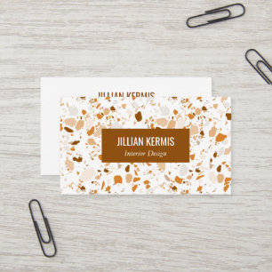 Chic terrazzo elegante Brown Factory Stores Visitenkarte