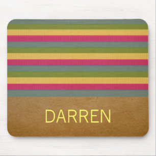 Chic Textured Stripes Mousepad