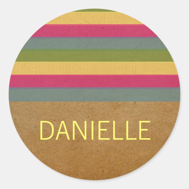 Chic Textured Stripes Stickers (Vorderseite)