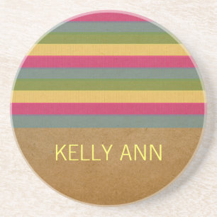 Chic Textured Stripes Untersetzer