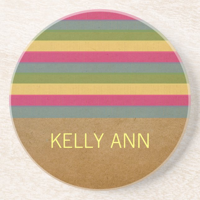 Chic Textured Stripes Untersetzer (Vorne)