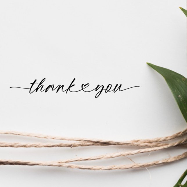 Chic Thank You | Script Herz Gummistempel (Von Creator hochgeladen)