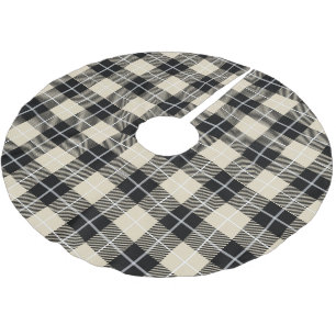Chic Thompson Kamel-Tartan-Karo-Muster Polyester Weihnachtsbaumdecke
