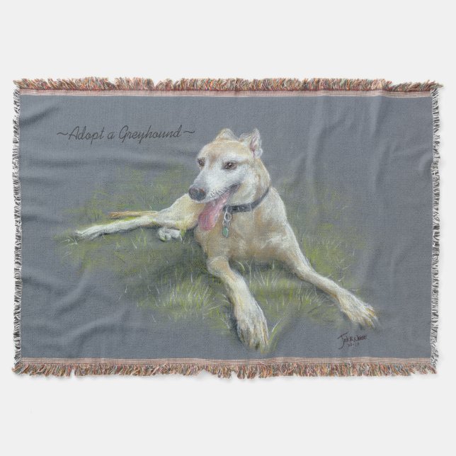 CHIC THROW_ " adoptieren ein Windhund" Decke (Vorderseite)