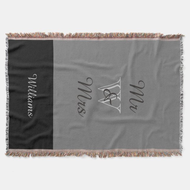 CHIC THROW_"MR & Mrs." ÜBER DIE ERSTE BEZEICHNUNG Decke (Vorderseite)