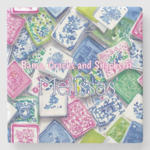 Chic Tiles Bams Cracks Snacks Benutzerdefiniertes  Steinuntersetzer