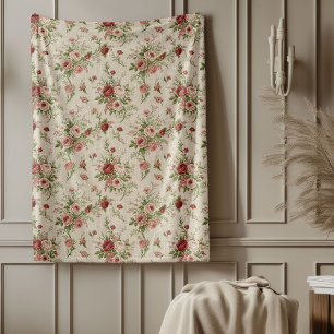 Chic Timeless Hütte Style verblasst florale Elegan Fleecedecke