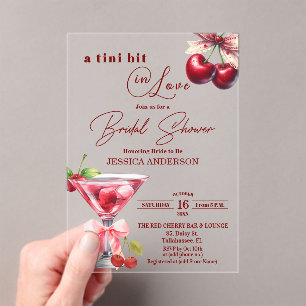 Chic Tini Bit in Love Cherry Martini Brautparty Acryleinladungen