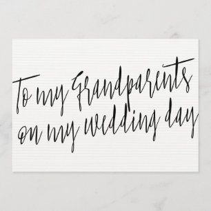 Chic "To my Großeltern on my wedday" Karte