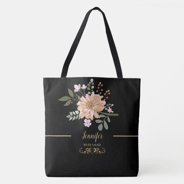 Chic Tree Blossom Mit Monogramm Tote Bag (Vorderseite)