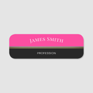 Chic Trendy Black & Fuchsia: Gold und Silber gestr Namensschild