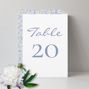 Chic & Trendy   Blue Floral Tischnummer Card