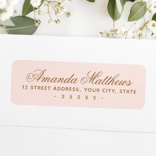 Chic trendy blush pink kalligraphische Skriptadres