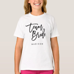Chic Trendy Brush Black Script Team Bridge T-Shirt