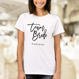 Chic Trendy Brush Black Script Team Bridge T-Shirt