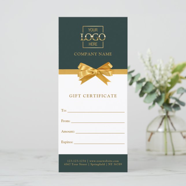 Chic Trendy Business Personalized Gift Certificate (Stehend Vorderseite)
