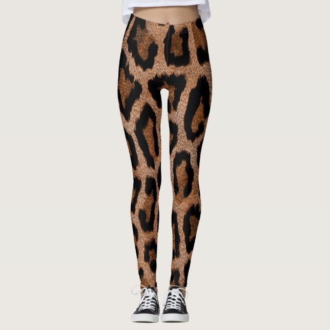 Chic Trendy Leopard Pattern Leggings (Vorderseite)