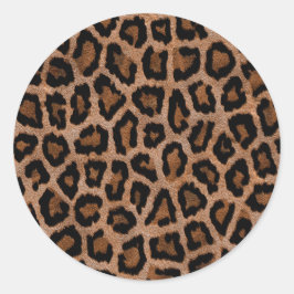 Chic Trendy Leopard Pattern Runder Aufkleber